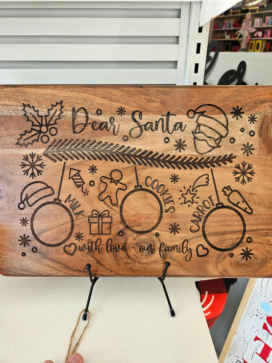 Santa Milk & Cookies Board